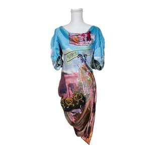 Mukzin NEW With Tags Balloon Sleeve Midi Dress Small